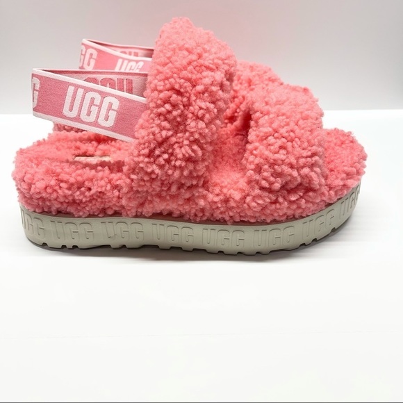 UGG Oh Fluffita Fur Slides Pink Rose - Picture 2 of 8